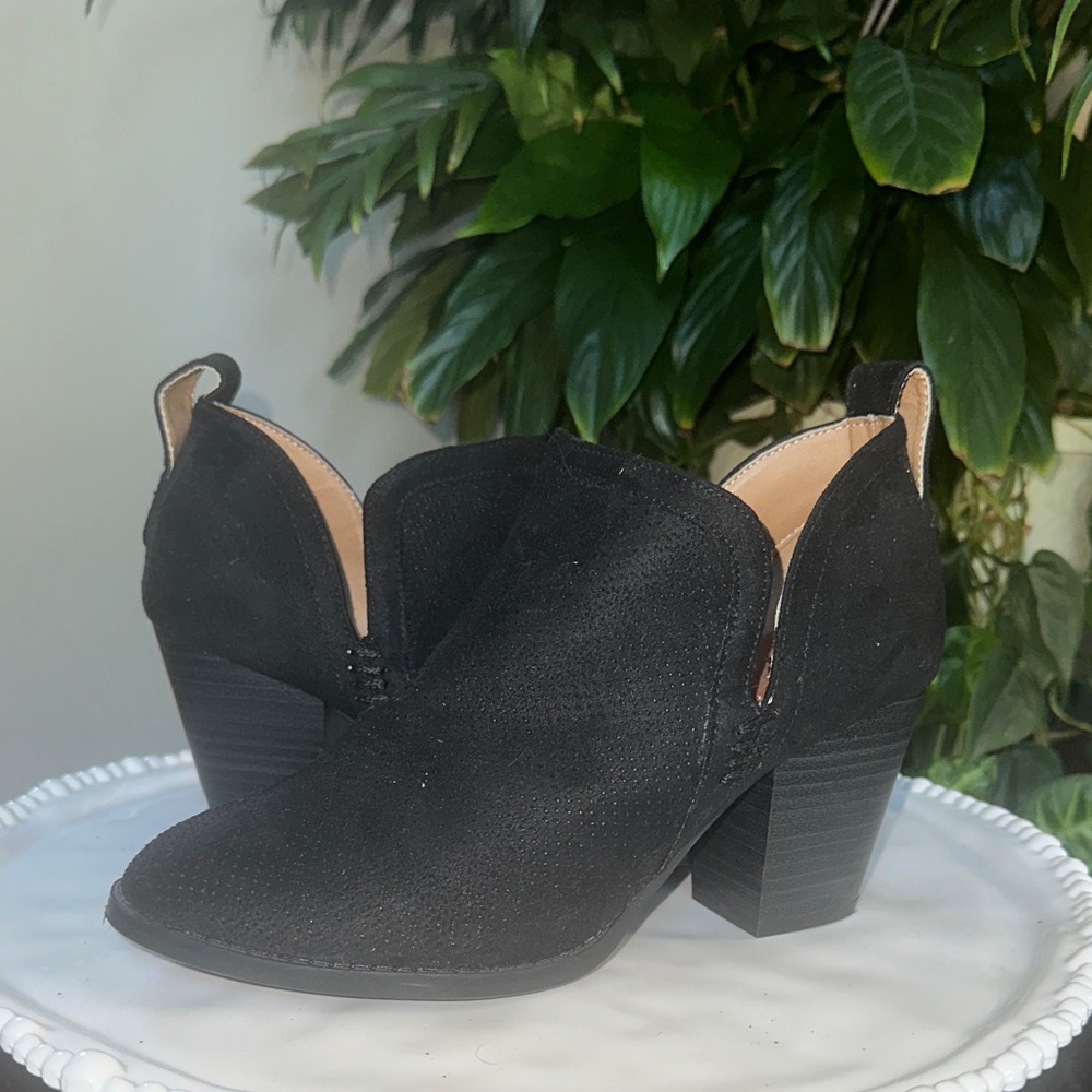 Sugar Suede Black Ankle Booties